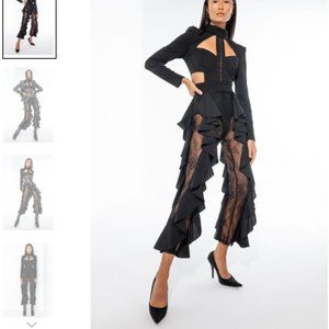 WHERE'S MY ROSE BLACK LACE JUMPSUIT NWT